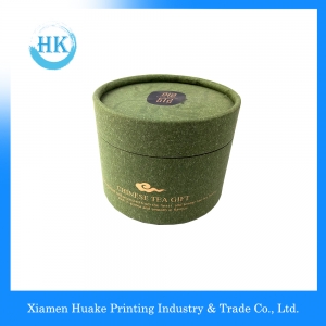 or imprimé vert emboutissant le thé emballant le tube de noyau en papier gris de panneau avec le chapeau de secousse 