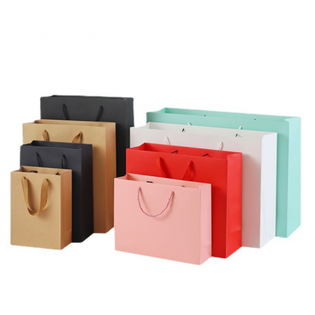 Eco-friendly Paper Bag Custom Printing Brown Kraft Handle Bag 