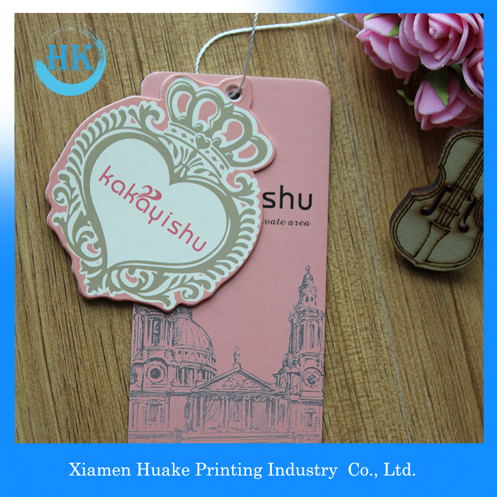 Fashion Design Full Colors Printed Paper Garment Label Hang Tags For Clothing