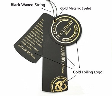 Square Luxury Paper Hang Tag of gold foil logo