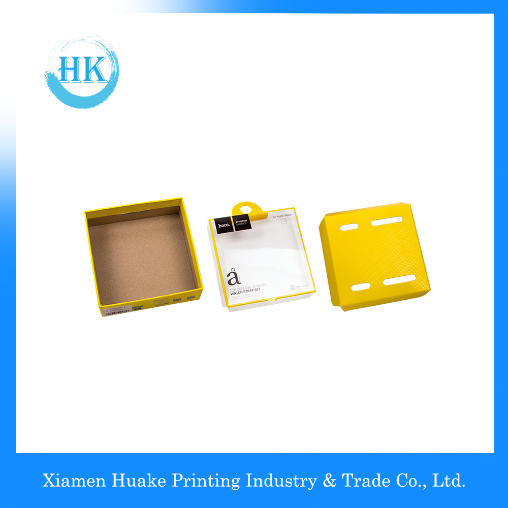 ECO Glossy UV Printed PVC Window Packaging Box Top Genuing Leather