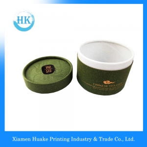 or imprimé vert emboutissant le thé emballant le tube de noyau en papier gris de panneau avec le chapeau de secousse 