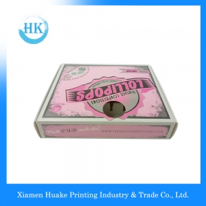 Boîte de papier emballage de maquillage rose avec la tache UV 