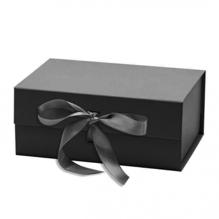 Custom Printing Rigid Folding Paper Box Luxury White Magnetic Gift Close Box With Ribbon 